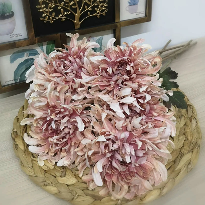 Искусственные цветы в Тольятти | Цветок искусственный «Хризантема», персиково-розовая, одиночный