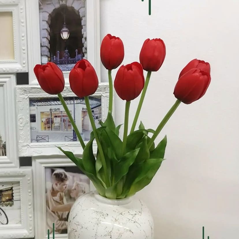 Искусственные цветы на могилу в Тольятти | Цветы искусственные «Тюльпаны», красные, букет