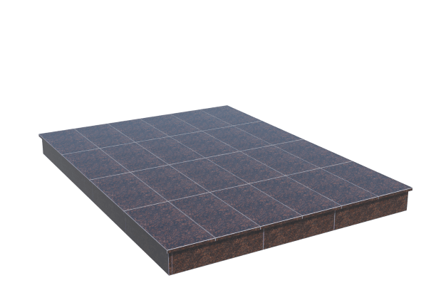 Площадки на могилу в&nbsp;Тольятти | Площадка с вертикальной (15 см) облицовкой Дымовским гранитом