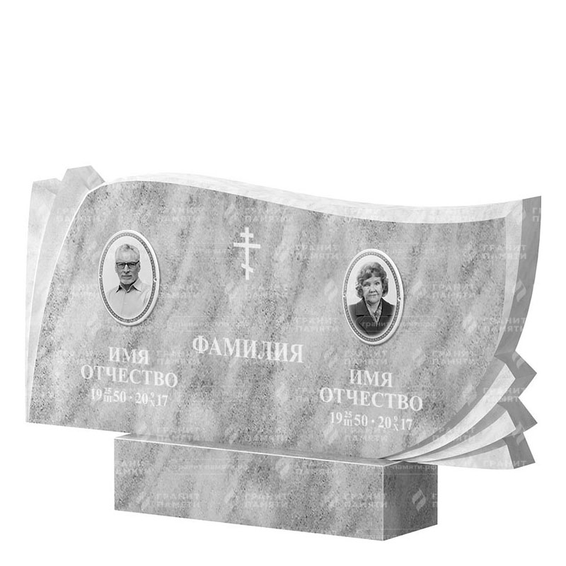 Памятники из мрамора в&nbsp;Тольятти | Двойной мраморный памятник ФМ-265
