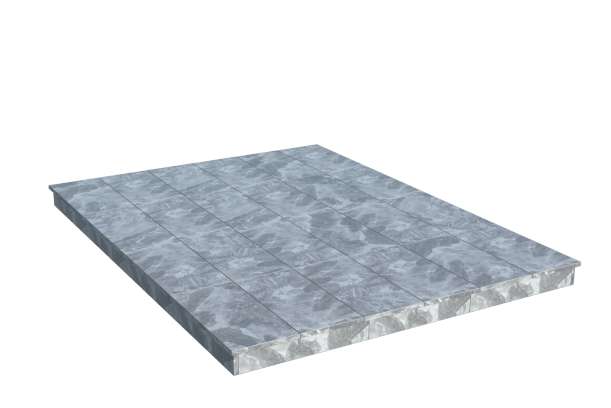 Площадки на могилу в&nbsp;Тольятти | Площадка с вертикальной (10 см) мраморной облицовкой