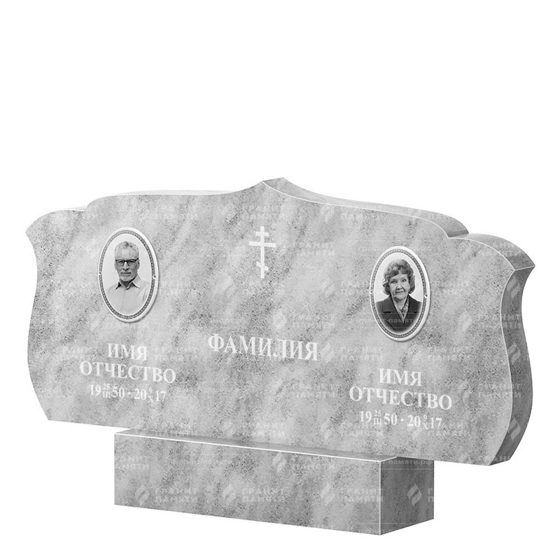 Памятники из мрамора в&nbsp;Тольятти | Двойной мраморный памятник ФМ-130