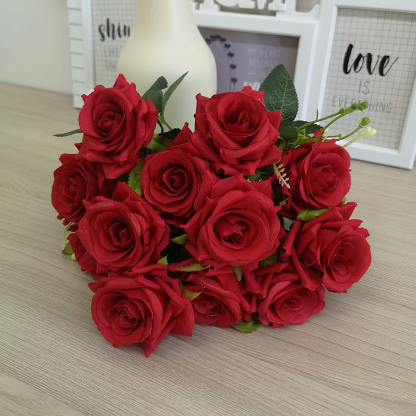 Искусственные цветы в Тольятти | Цветы искусственные «Розы острые», красные, букет