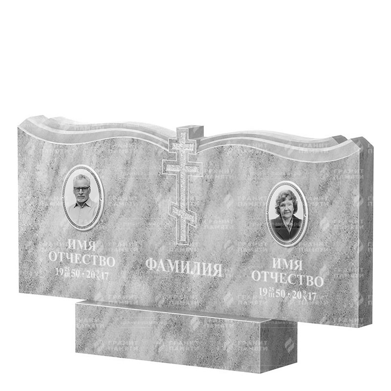 Памятники из мрамора в&nbsp;Тольятти | Двойной мраморный памятник ФМ-262