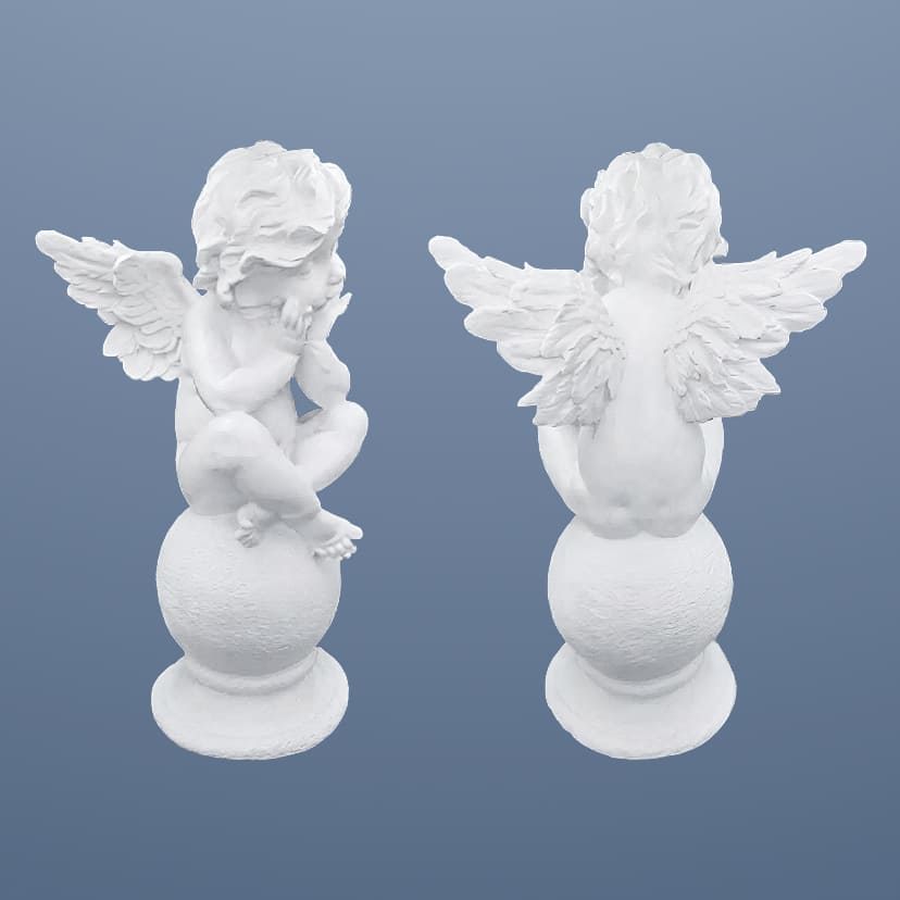 Скульптуры из искусственного мрамора на памятник в Тольятти | Скульптура ангел на шаре №1