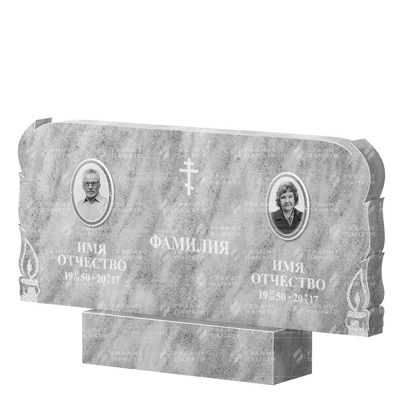 Памятники из мрамора в&nbsp;Тольятти | Двойной мраморный памятник ФМ-133