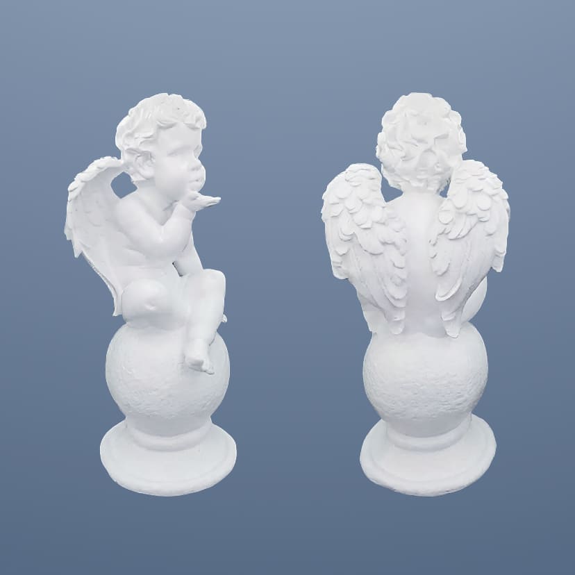 Скульптуры из искусственного мрамора на памятник в Тольятти | Скульптура ангел на шаре №2