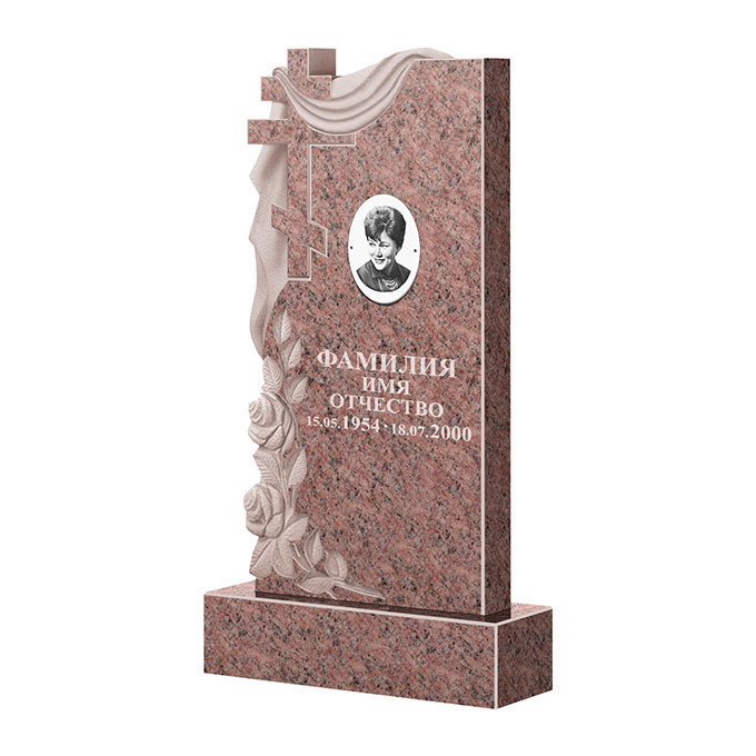 Гранитные памятники в&nbsp;Тольятти | Памятник из гранита Розалия Pink ФГЦ-189
