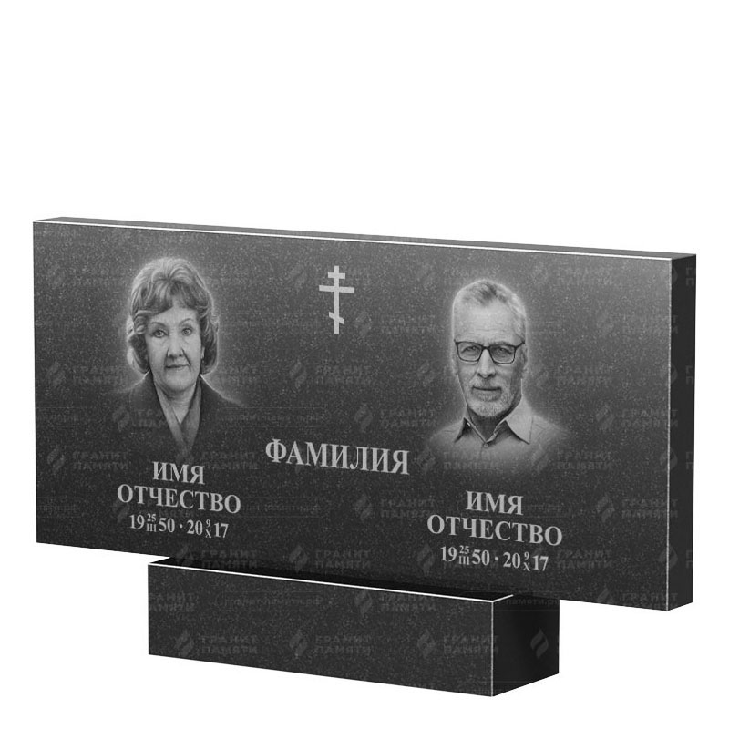 Памятники из гранита двойные в&nbsp;Тольятти | Двойной гранитный памятник, прямой