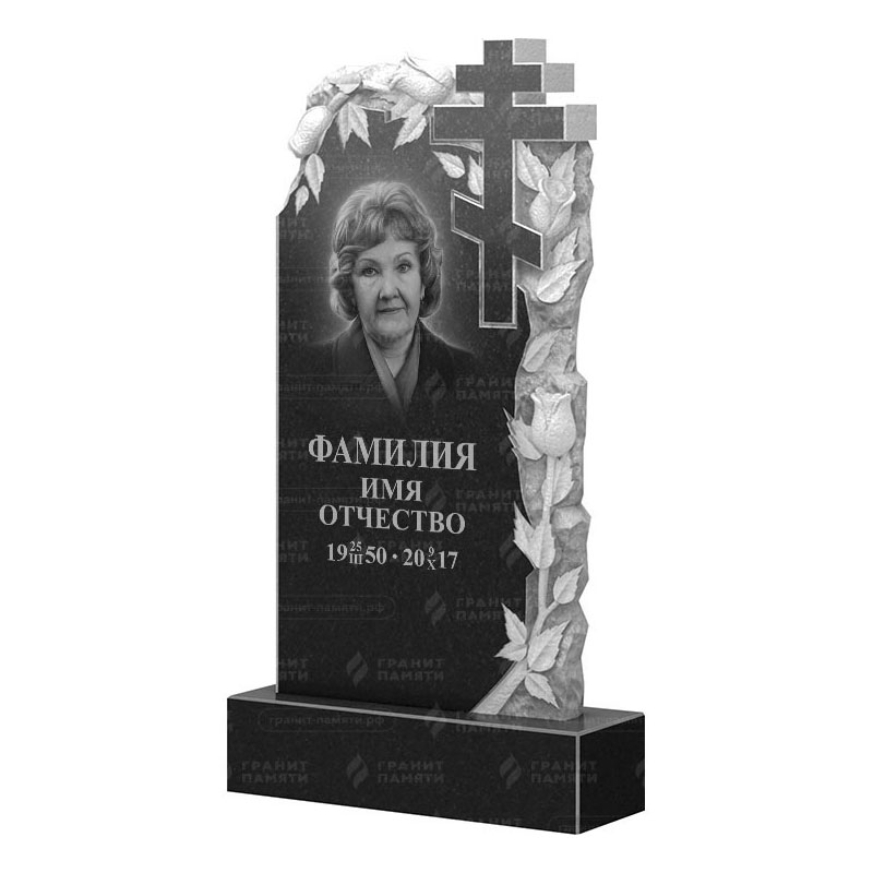 Памятники из гранита с цветами в&nbsp;Тольятти | Гранитный памятник ФГ-088
