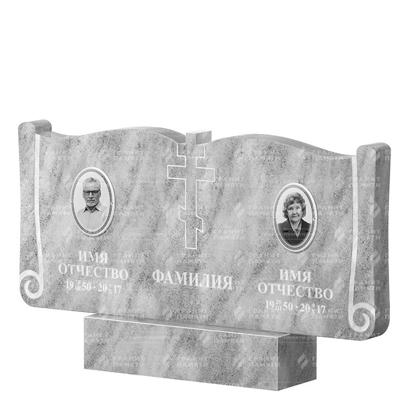 Памятники из мрамора в&nbsp;Тольятти | Двойной мраморный памятник ФМ-263