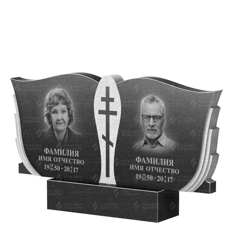 Памятники из гранита двойные в&nbsp;Тольятти | Двойной гранитный памятник ФГ-136