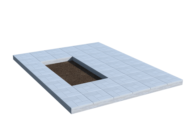 Площадки на могилу в&nbsp;Тольятти | Площадка с тротуарной плиткой (под цветник)