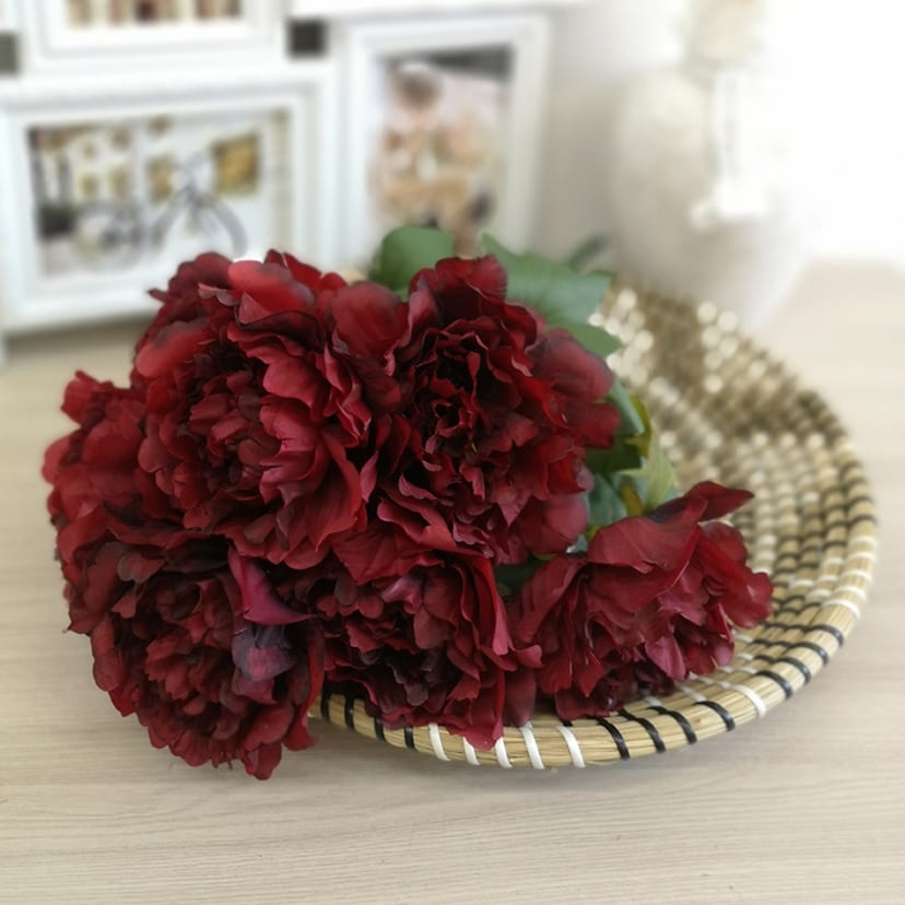 Искусственные цветы на могилу в Тольятти | Цветы искусственные «Пионы», бордовые, букет