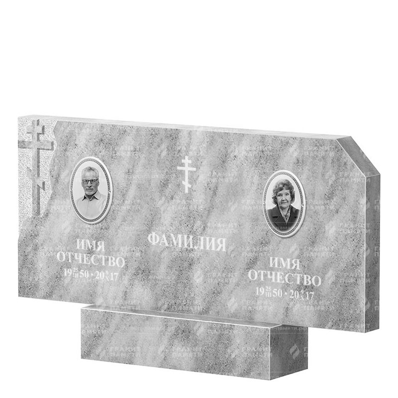 Памятники из мрамора в&nbsp;Тольятти | Двойной мраморный памятник ФМ-134