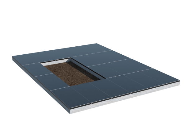 Площадки на могилу в&nbsp;Тольятти | Площадка с облицовкой гранитом Габбро (под цветник)