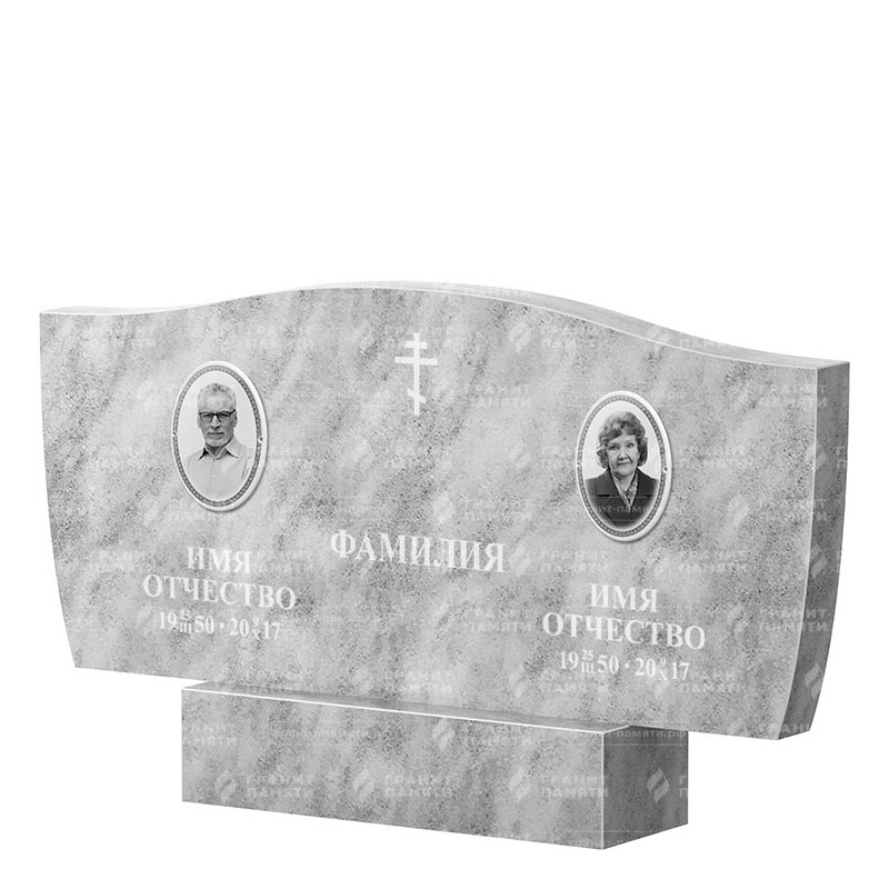 Памятники из мрамора в&nbsp;Тольятти | Двойной мраморный памятник ФМ-258