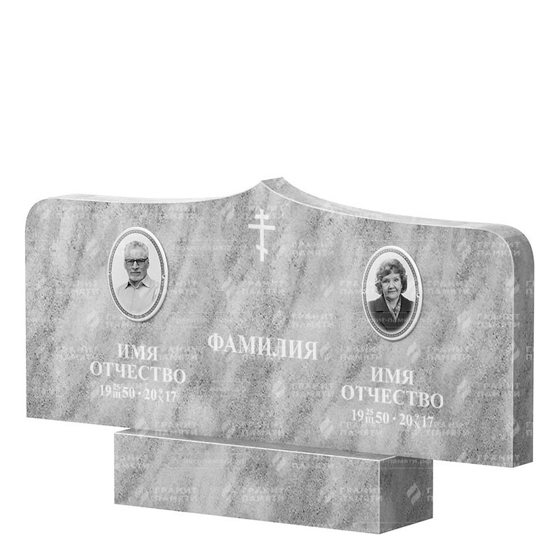 Памятники из мрамора в&nbsp;Тольятти | Двойной мраморный памятник ФМ-260