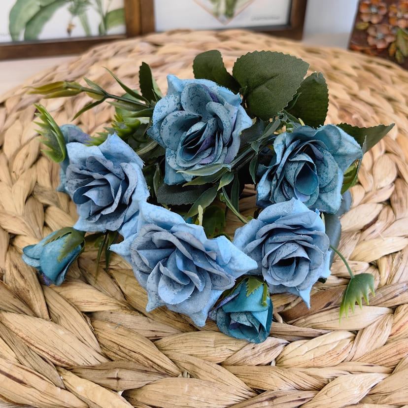 Искусственные цветы в Тольятти | Цветы искусственные «Розы», синие, букет