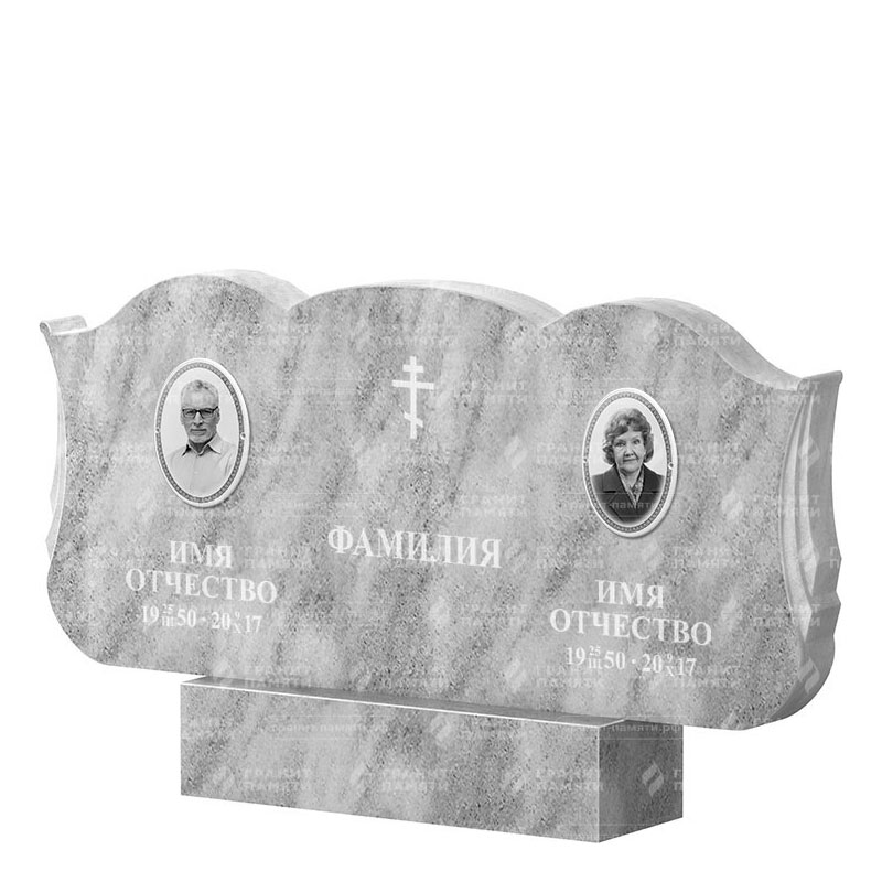 Памятники из мрамора в&nbsp;Тольятти | Двойной мраморный памятник ФМ-261