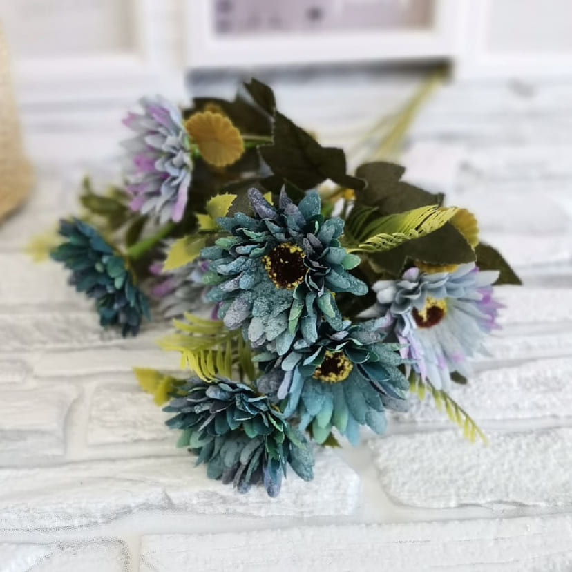 Искусственные цветы в Тольятти | Цветы искусственные «Ромашки», фиолетово-голубые, букет