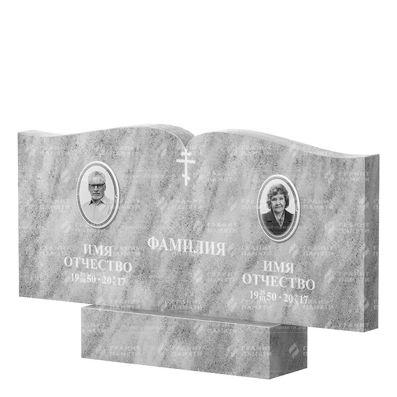 Памятники из мрамора в&nbsp;Тольятти | Двойной мраморный памятник ФМ-259