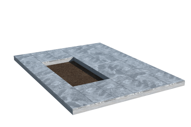 Площадки на могилу в&nbsp;Тольятти | Площадка с мраморной облицовкой (под цветник)