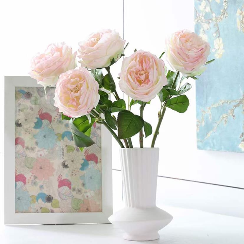 Искусственные цветы на могилу в Тольятти | Цветок искусственный «Роза пионовидная», молочно-розовая, одиночный