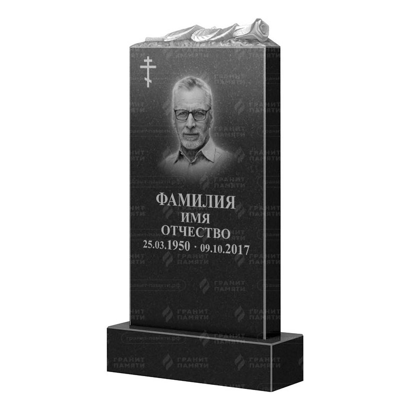 Памятники из гранита с цветами в&nbsp;Тольятти | Гранитный памятник ФГ-105