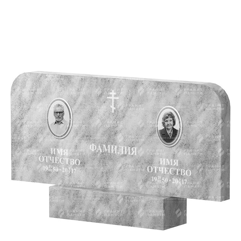 Памятники из мрамора в&nbsp;Тольятти | Двойной мраморный памятник ФМ-254