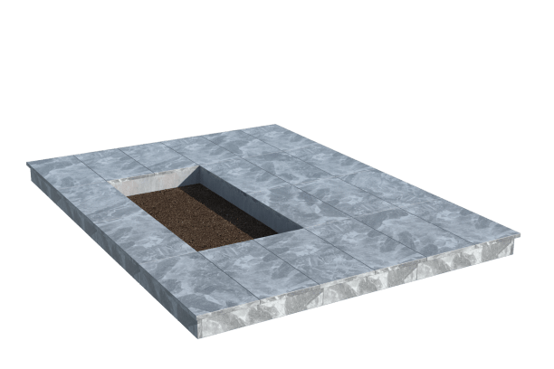 Площадки на могилу в&nbsp;Тольятти | Площадка с вертикальной (10 см) мраморной облицовкой (под цветник)