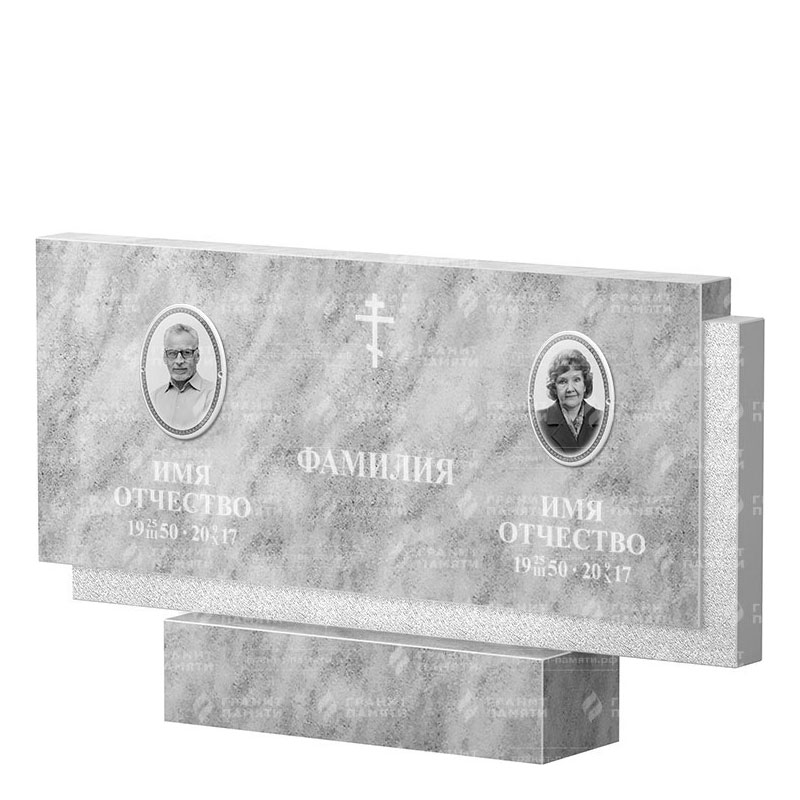 Памятники из мрамора в&nbsp;Тольятти | Двойной мраморный памятник ФМ-132
