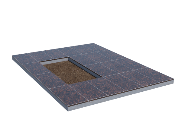 Площадки на могилу в&nbsp;Тольятти | Площадка с облицовкой Дымовским гранитом (под цветник)