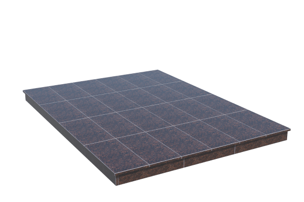 Площадки на могилу в&nbsp;Тольятти | Площадка с вертикальной (10 см) облицовкой Дымовским гранитом